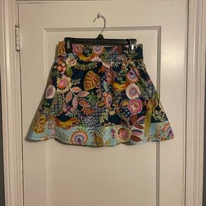 Johnny Was Women's Wild Bird Floral Swingy Tennis Skirt Size Medium
